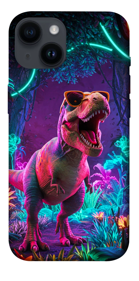 Чохол Neon dino для iPhone 14