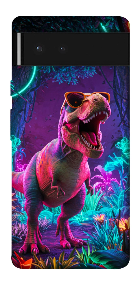 Чехол Neon dino для Google Pixel 6