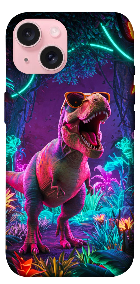 Чохол Neon dino для iPhone 15