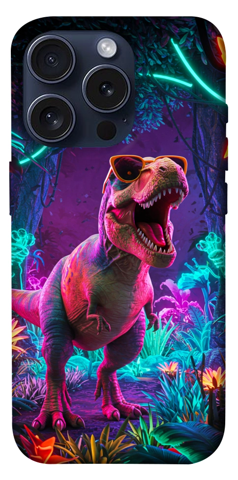 Чохол Neon dino для iPhone 15 Pro