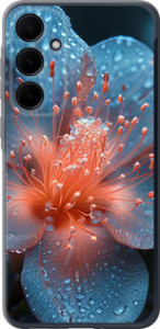 Чохол для Samsung Galaxy A35 Роса на квітці (Фіолетовий)