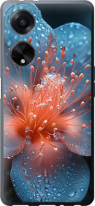 Чехол для Oppo A98 Роса на цветке (Фиолетовый)