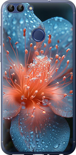 Чехол для Huawei P Smart Роса на цветке (Фиолетовый)