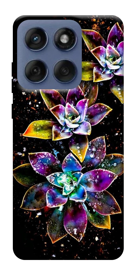 Чехол Flowers on black для Motorola Edge 60 Fusion