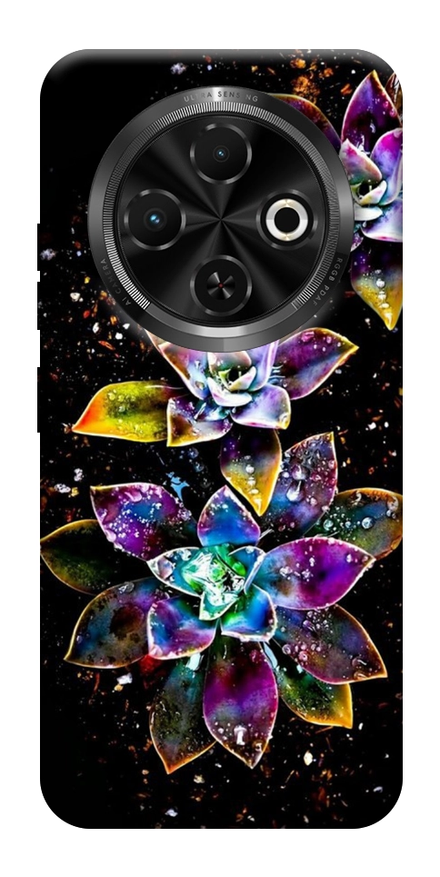 Чехол Flowers on black для TECNO Spark 30C (KL5n)