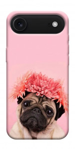 Чехол Мопс с цветами для iPhone 17 Air