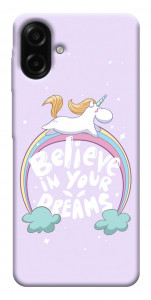 Чохол Believe in your dreams unicorn для Galaxy A07