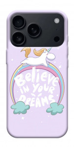 Чехол Believe in your dreams unicorn для iPhone 17 Pro Max