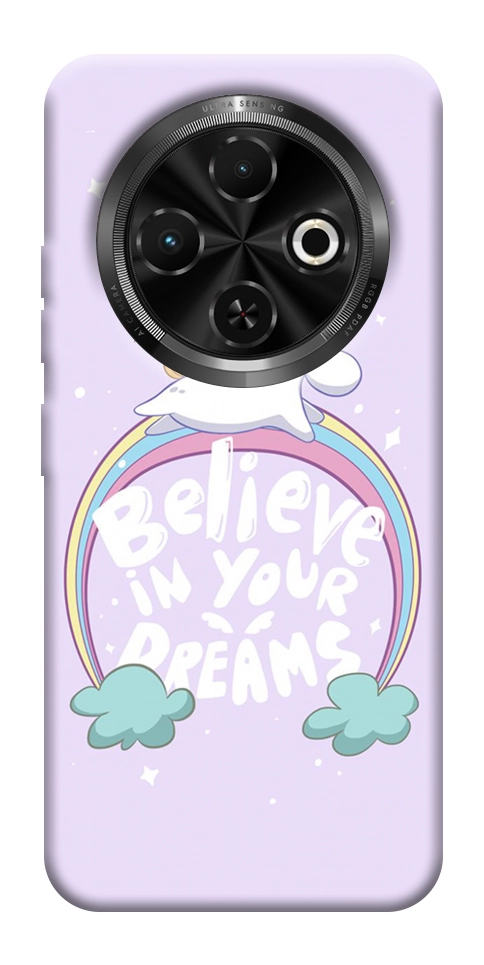 Чехол Believe in your dreams unicorn для TECNO Spark 30C (KL5n)