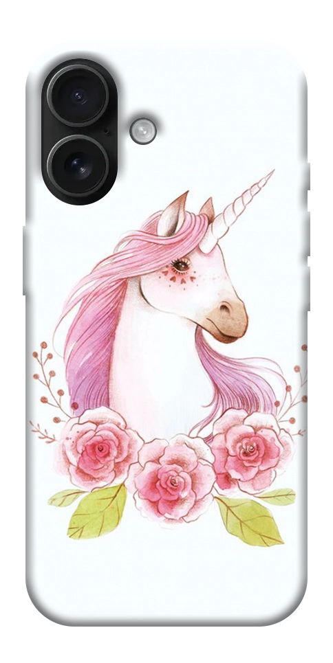 Чехол Единорог с цветами для iPhone 17