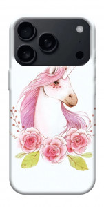 Чехол Единорог с цветами для iPhone 17 Pro Max