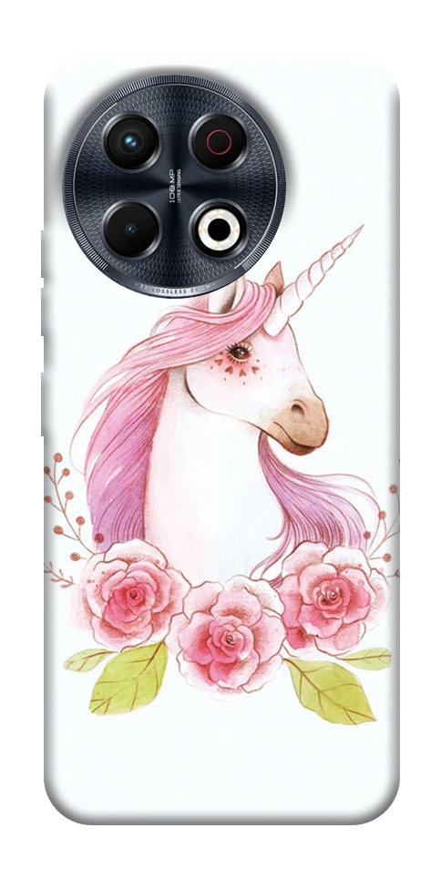 Чохол Єдиноріг з квітами для TECNO Spark 30 Pro (KL7)