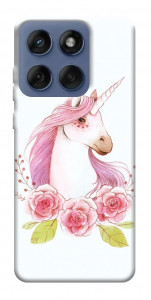 Чехол Единорог с цветами для Motorola Edge 60 Fusion