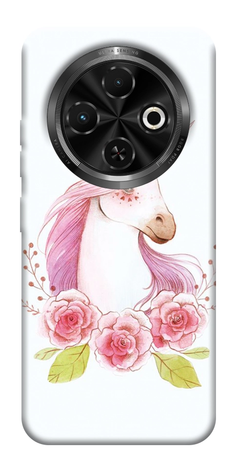 Чохол Єдиноріг з квітами для TECNO Spark 30C (KL5n)