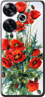 Чохол для Xiaomi Poco F6 Маки (Білий)