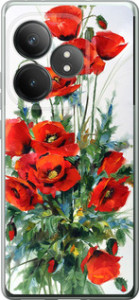 Чехол для Realme GT 6T Маки (Белый)