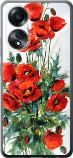 Чохол для Oppo A58 4G Маки (Білий)