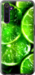 Чехол для Realme 6 Pro Зелёные дольки лимона (Зеленый)