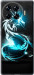 Чехол для Tecno Spark 20 Pro+ Бело-голубой огненный дракон (Голубой)