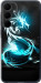 Чехол для Samsung Galaxy A35 Бело-голубой огненный дракон (Голубой)