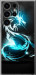 Чехол для Samsung Galaxy S24 Ultra Бело-голубой огненный дракон (Голубой)