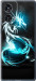 Чехол для Motorola Edge 50 Fusion Бело-голубой огненный дракон (Голубой)