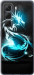 Чохол для Infinix Hot 50 4G Білого-голубого вогняного дракона (Голубий)
