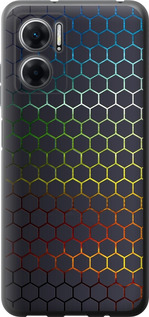 Чехол для Xiaomi Redmi 10 5G Переливающиеся соты (Черный)