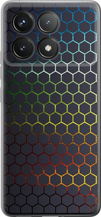 Чехол для Xiaomi Redmi K70 Переливающиеся соты (Черный)