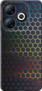 Чехол для Tecno Spark 20 Переливающиеся соты (Черный)