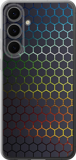 Чехол для Samsung Galaxy S24 FE Переливающиеся соты (Черный)
