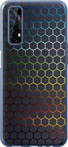 Чохол для Realme 7 Переливаючі соти (Чорний)