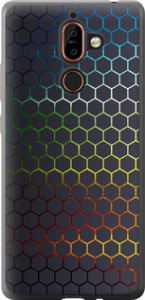 Чохол для Nokia 7 Plus Переливаються соти (Чорний)