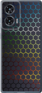 Чохол для Motorola Edge 50 Fusion Переливаючі соти (Чорний)