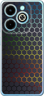 Чехол для Infinix Hot 40i Переливающиеся соты (Черный)