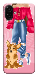 Чехол Girl and corgi для Galaxy A07