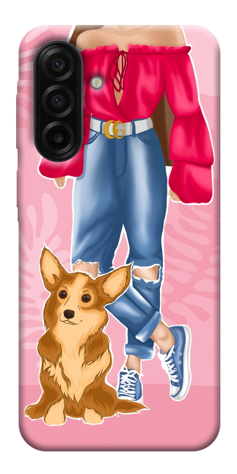 Чехол Girl and corgi для Galaxy A17 5G
