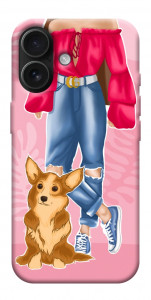 Чохол Girl and corgi для iPhone 17