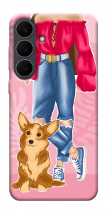 Чехол Girl and corgi для Galaxy S25 FE