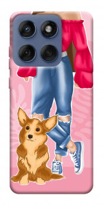 Чохол Girl and corgi для Motorola Edge 60 Fusion