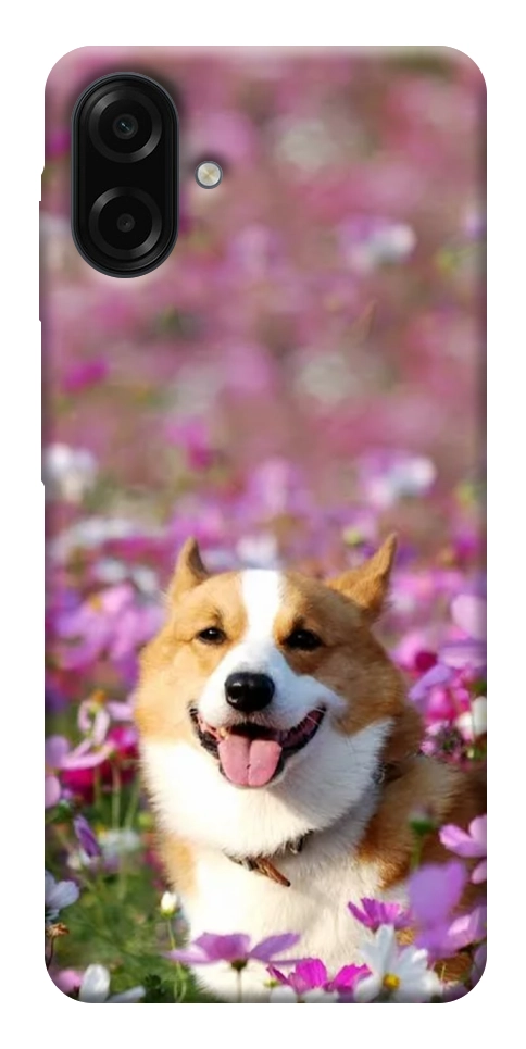 Чехол Корги в цветах для Galaxy A07