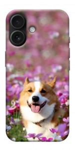 Чохол Коргі в квітах для iPhone 17