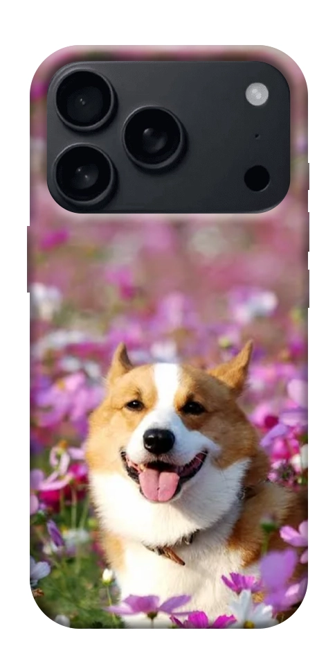 Чехол Корги в цветах для iPhone 17 Pro Max