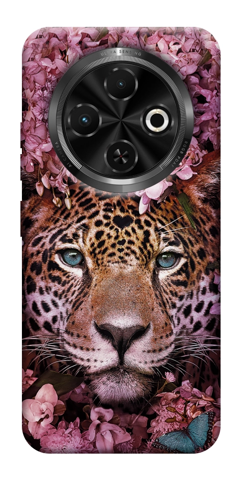 Чехол Леопард в цветах для TECNO Spark 30C (KL5n)