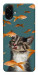 Чехол Cat with fish для Galaxy A07