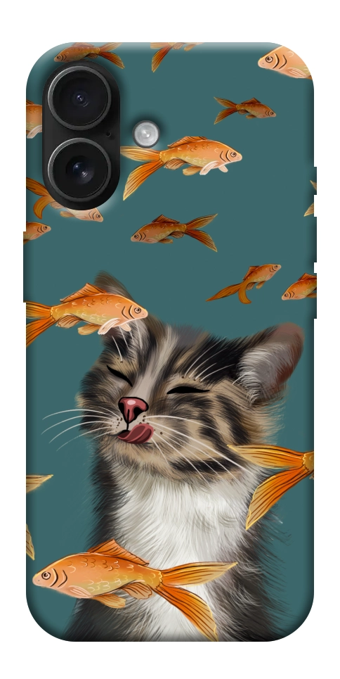 Чохол Cat with fish для iPhone 17