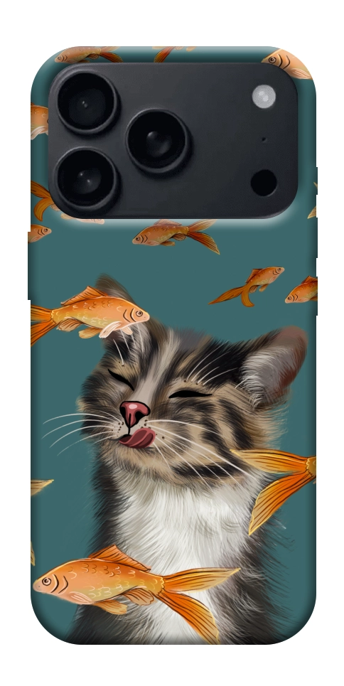 Чехол Cat with fish для iPhone 17 Pro Max