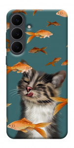 Чехол Cat with fish для Galaxy S25 FE