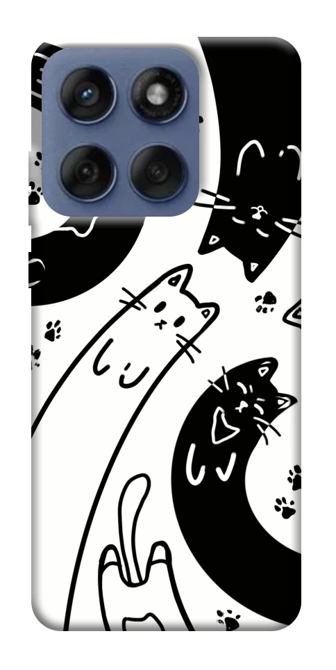 Чохол Чорно-білі коти для Motorola Edge 60 Fusion