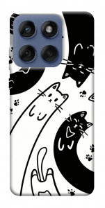 Чохол Чорно-білі коти для Motorola Edge 60 Fusion